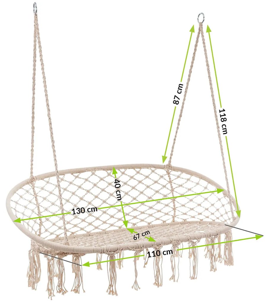 Závesné hojdacie kreslo Alina sivé
