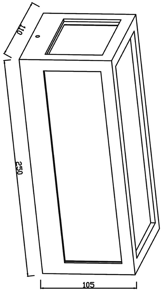 TOP LIGHT Svetlo nástenné-stropné Burgos XL, Biela-Čierna