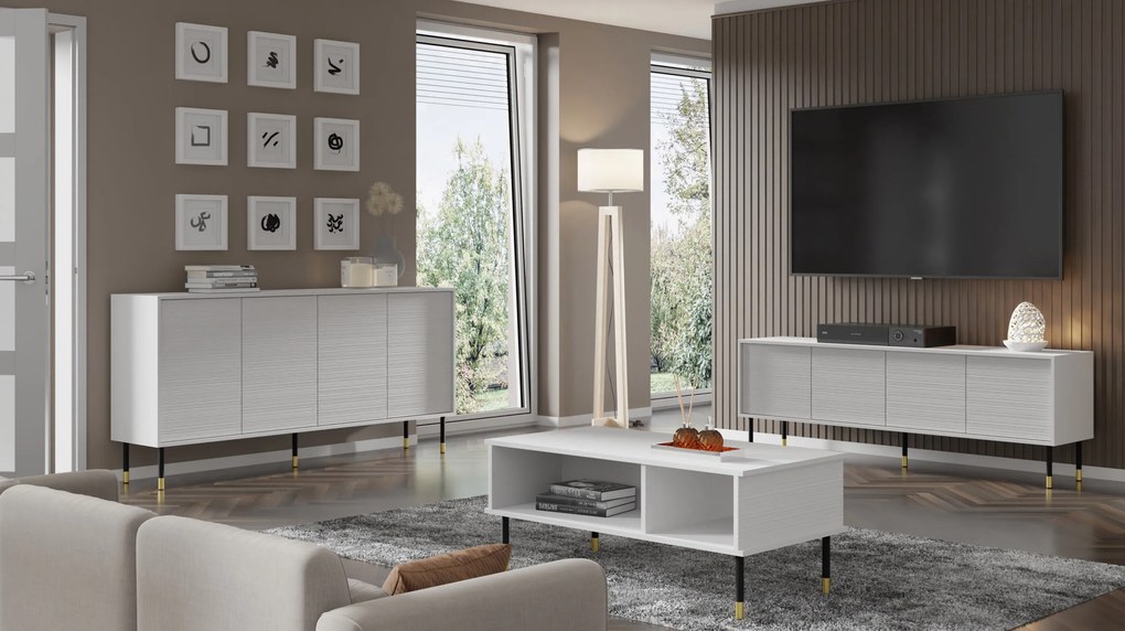 Skrinka 4D 180 Sherlock (biela + čierna + zlatá). Akcia -20%. Vlastná spoľahlivá doprava až k Vám domov. 1125112
