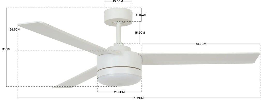 Stropný ventilátor Bayside Lagoon 132 cm 213032