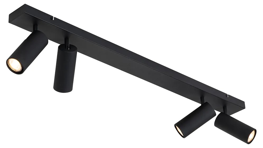 Inteligentný stropný reflektor čierny 4-svetelný nastaviteľný vrátane 4 Wifi GU10 50mm - Renna