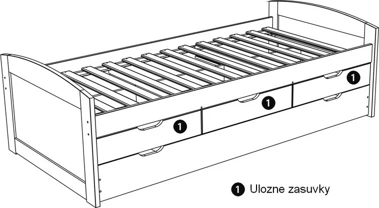 Posteľ Ulli 90x200 cm