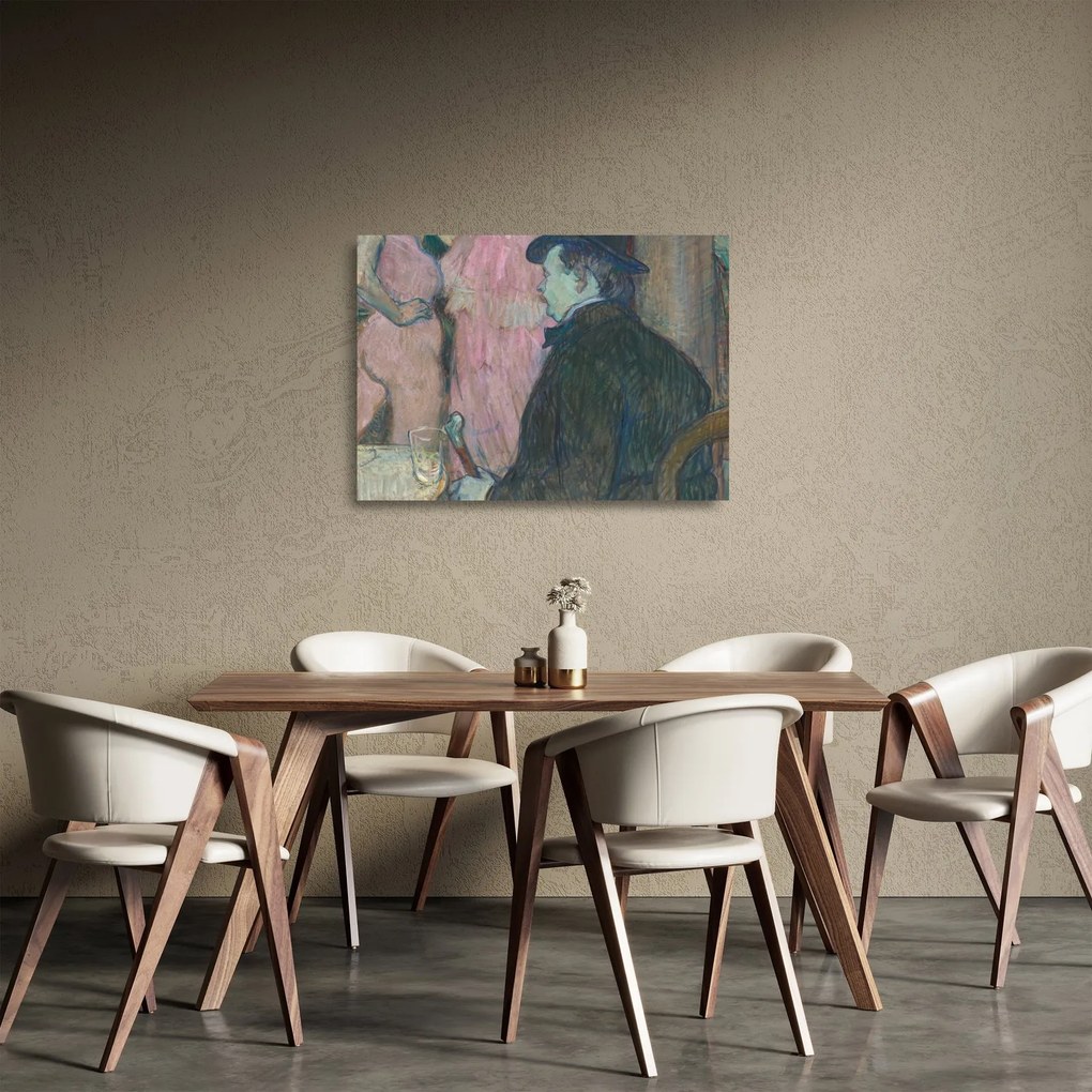 Sklenený obraz - Henri de Toulouse-Lautrec, Maxime Dethomas, reprodukcia (70x50 cm)