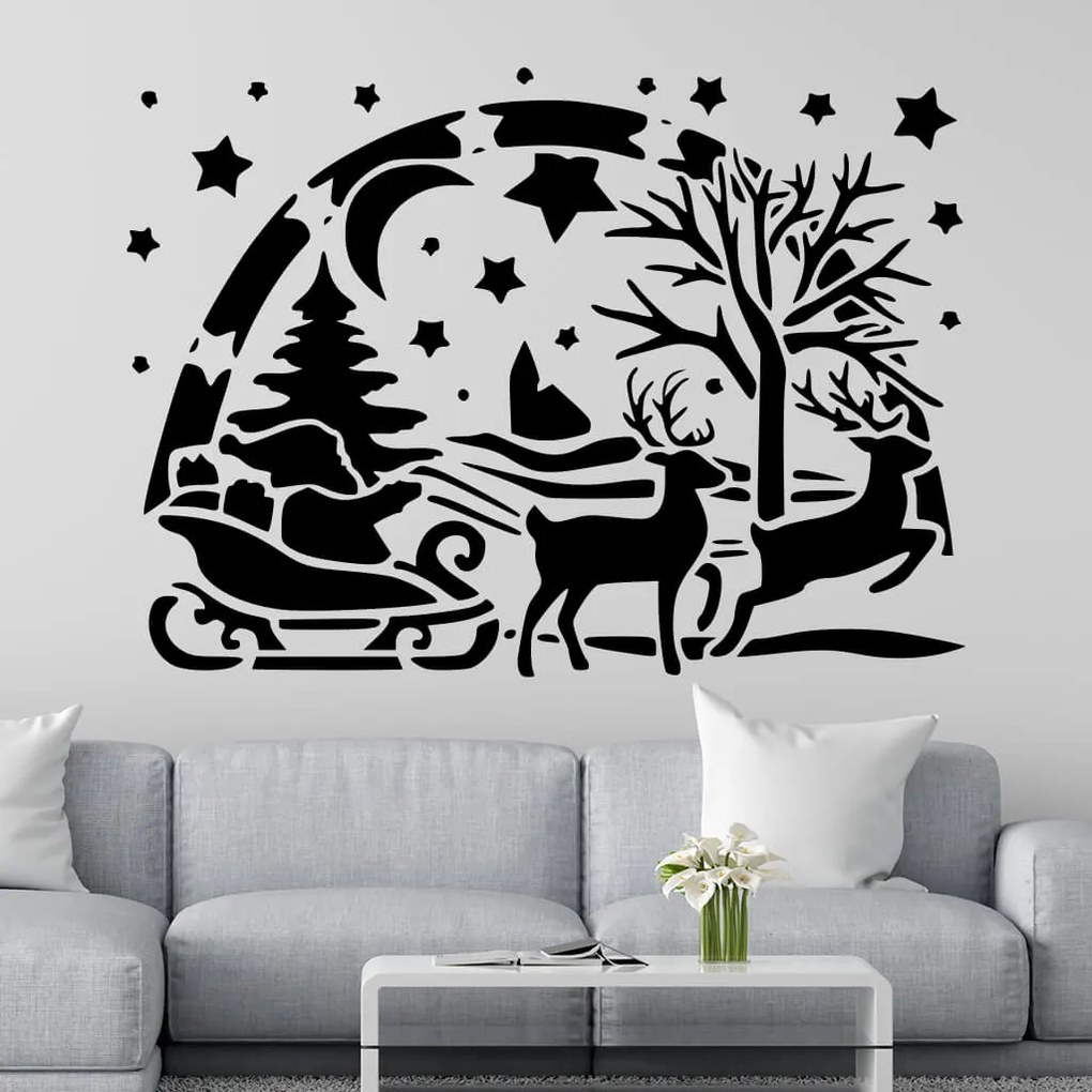 Veselá Stena Samolepka Santa Claus Farba: oranžová, Veľkosť: 60 x 43 cm