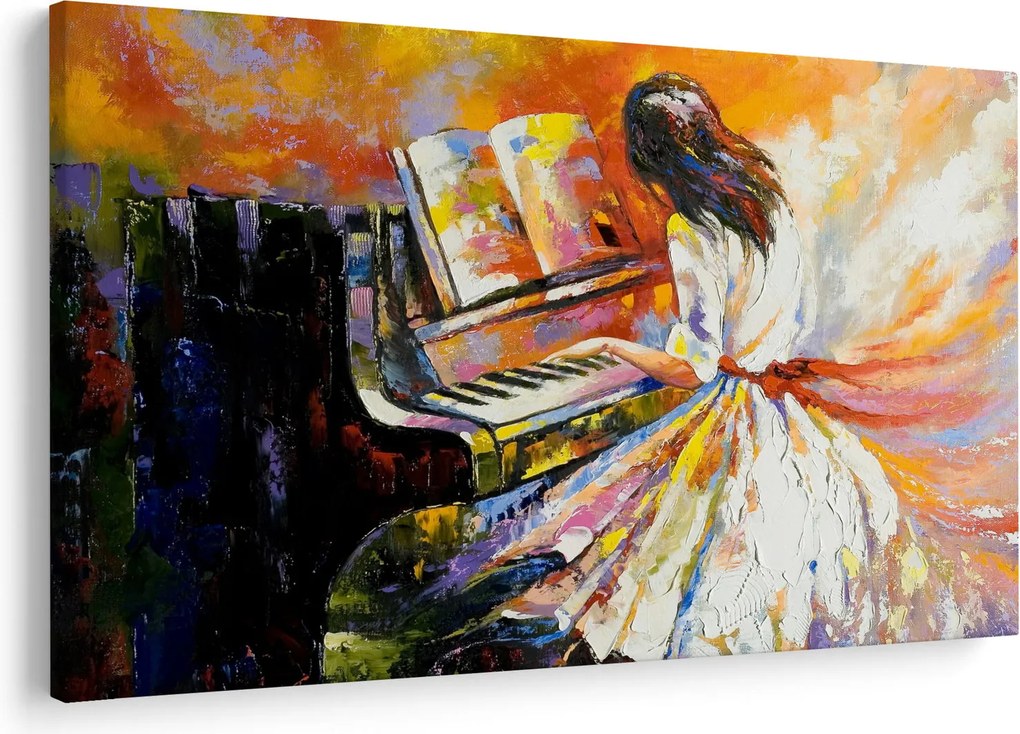 Obraz - Žena hrajúca na piáno (90x60 cm)