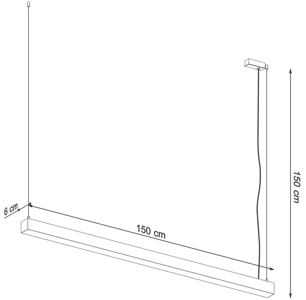 Závesné LED svietidlo Pinne 150, 1x LED 39w, 3000k, b
