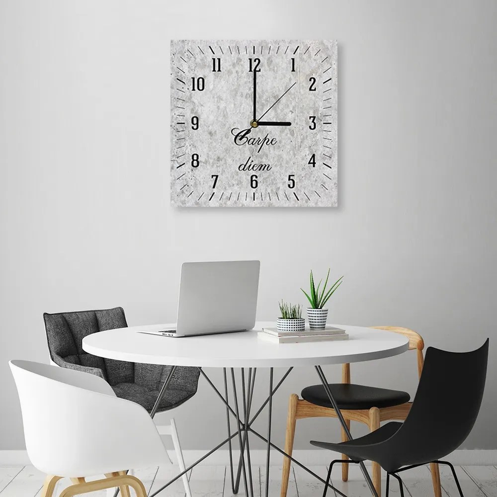 Gario Hodiny na stenu Carpe diem na ľahkom kameni Rozmery: 60 x 60 cm