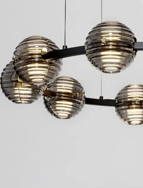 LED stmievateľný čierno-zlatý moderný luster Las 91