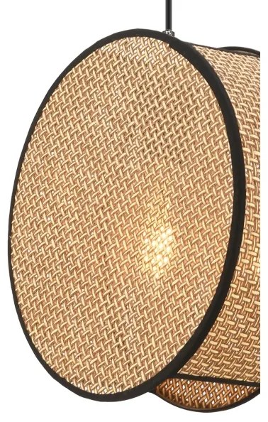 Luster na lanku BIG DRUM 1xE27/60W/230V hnedá/čierna