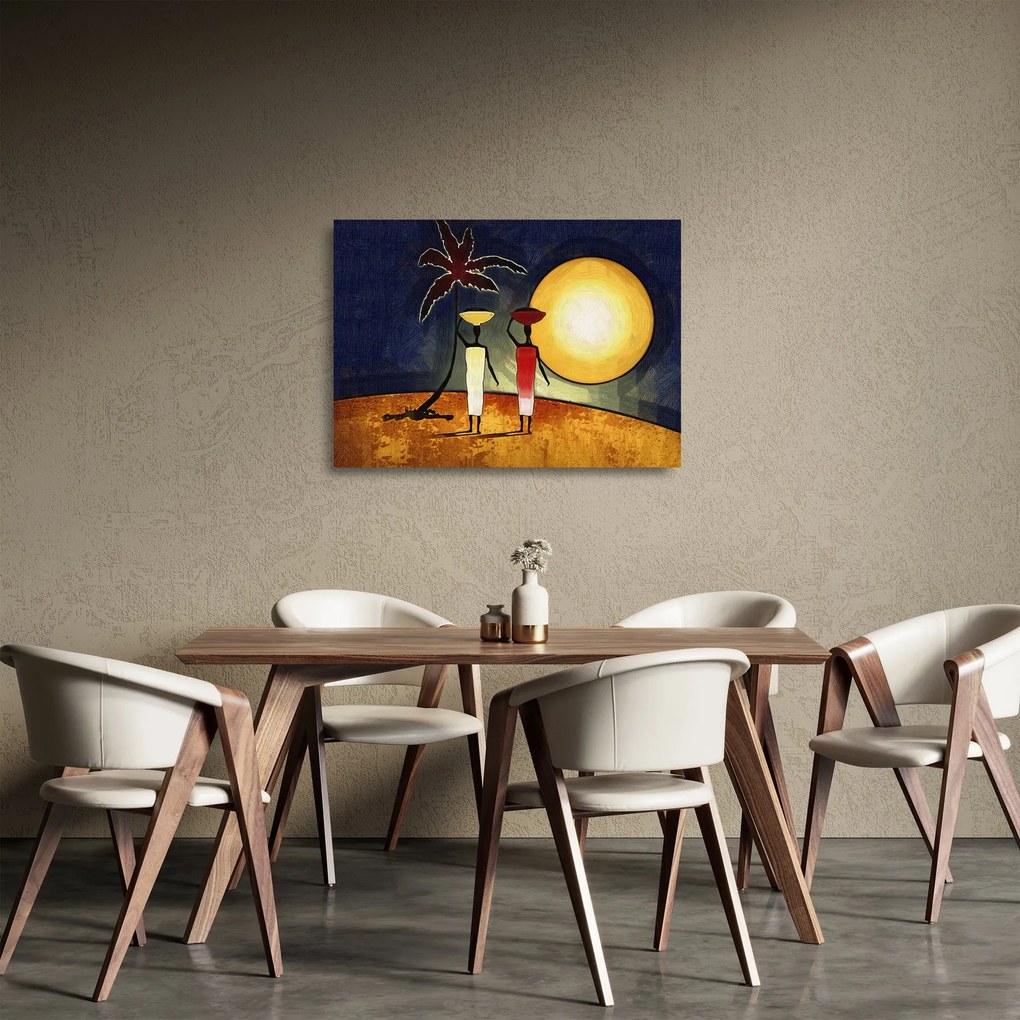 Sklenený obraz starovekej maľby (70x50 cm)
