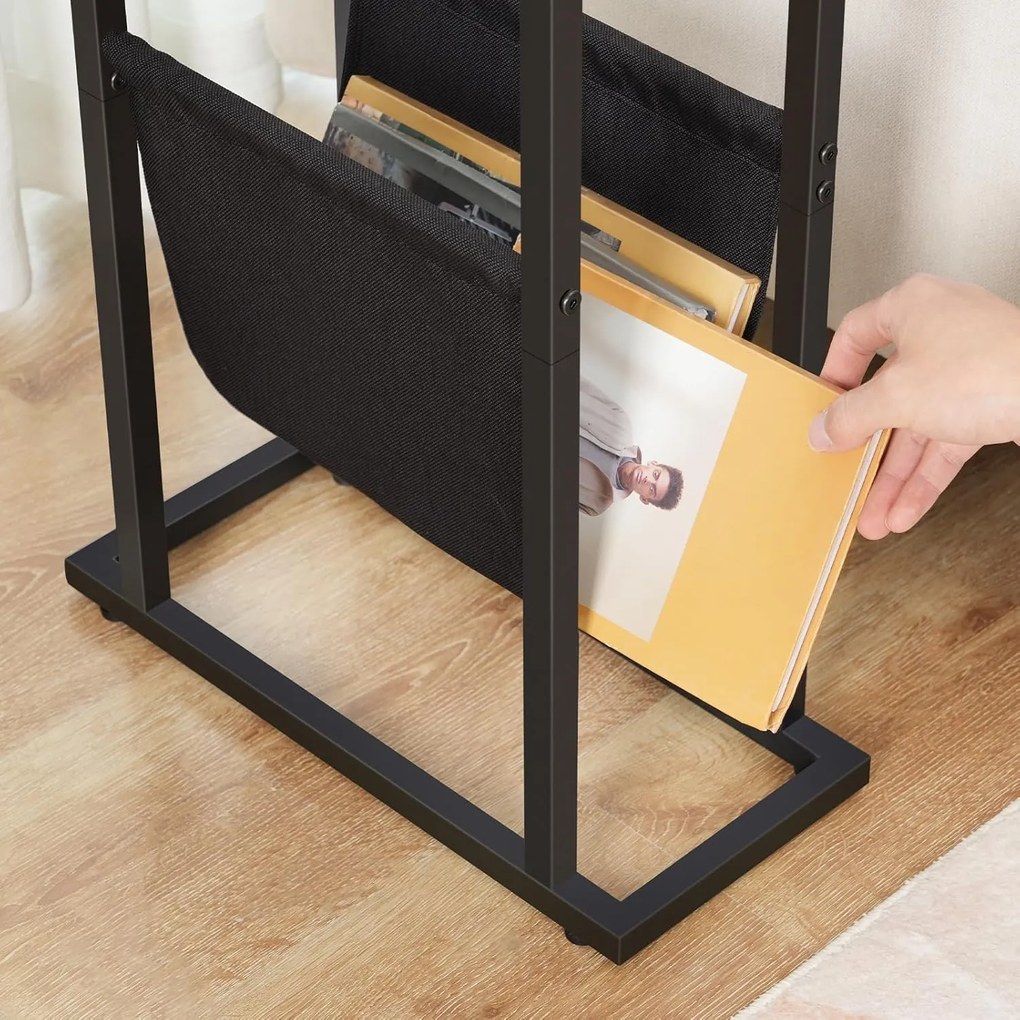 Odkladací stolík Fido 40 cm čierny/číry