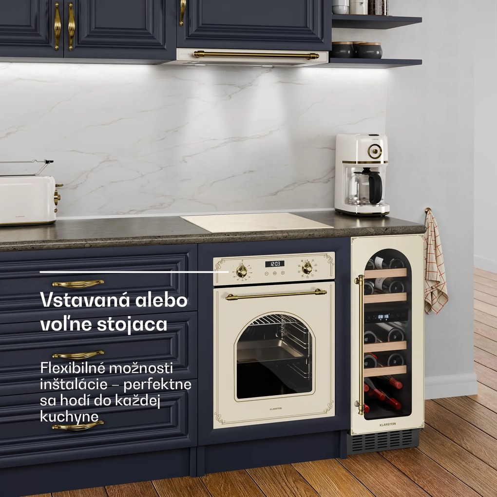 Klarstein Vinovilla Victoria 17 Duo chladnička na víno, 2 chladiace zóny, Dotykové ovládanie, 17 fliaš, 4 police