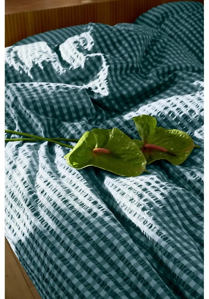 Zelené/modré krepové obliečky na jednolôžko 140x200 cm Bæk&Bølge – JUNA