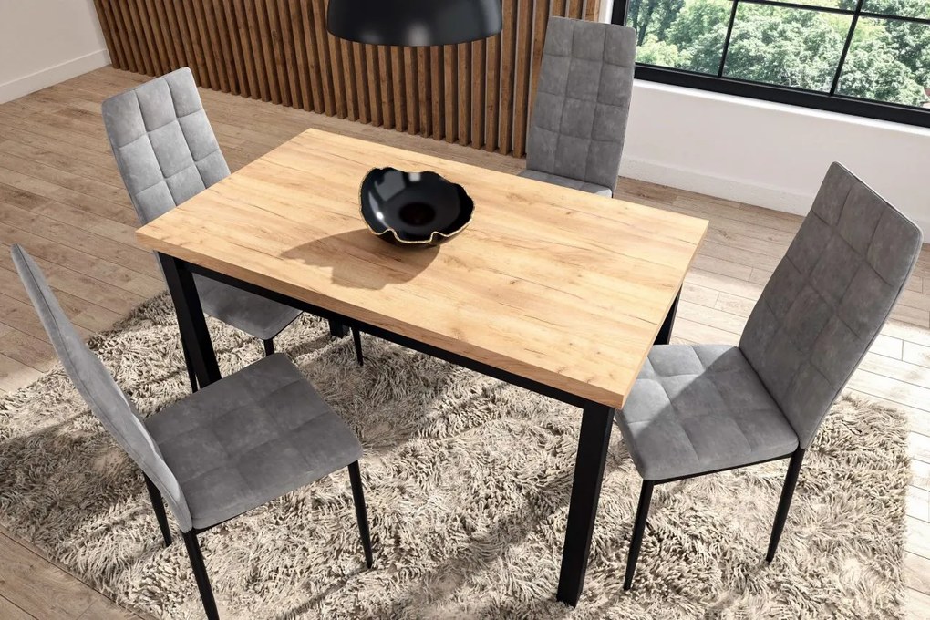 Dekorstudio Obdĺžnikový jedálenský stôl 120 × 68 cm – Dub zlatý Craft / Čierne nohy