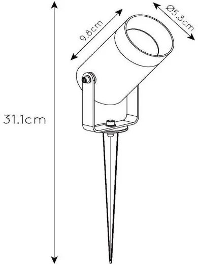 Lucide 09832/01/30 - Vonkajšie bodové svietidlo TAYLOR 1xGU10/50W/230V IP65