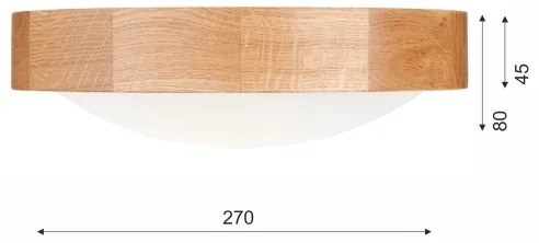 Stropné svietidlo OAK SLIM 1xE27/60W/230V dub, pr. 27 cm