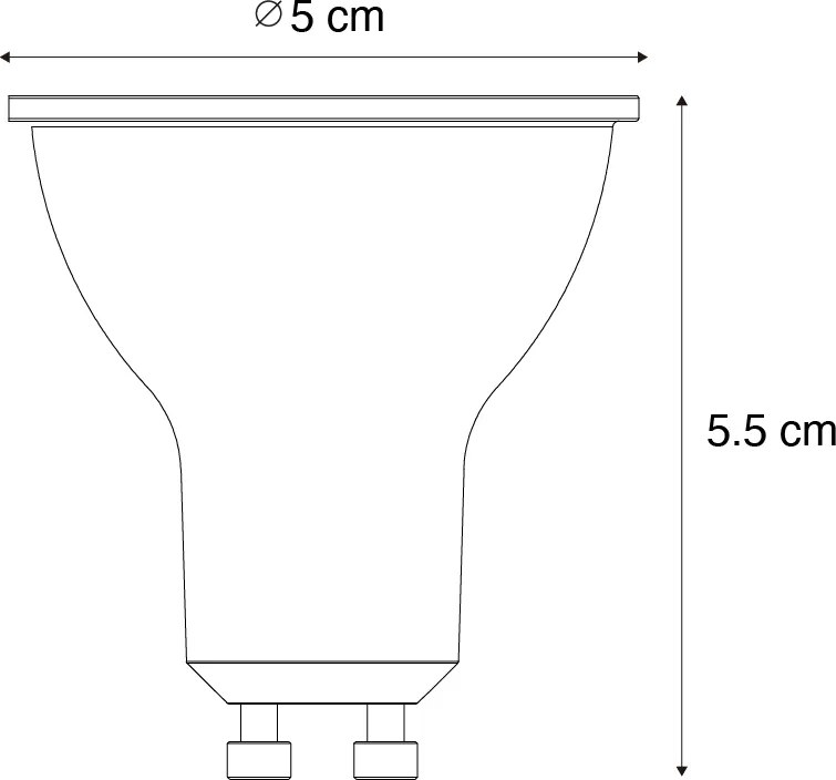 Sada 5 stmievateľných LED žiaroviek GU10 7W 600 lm 2700K