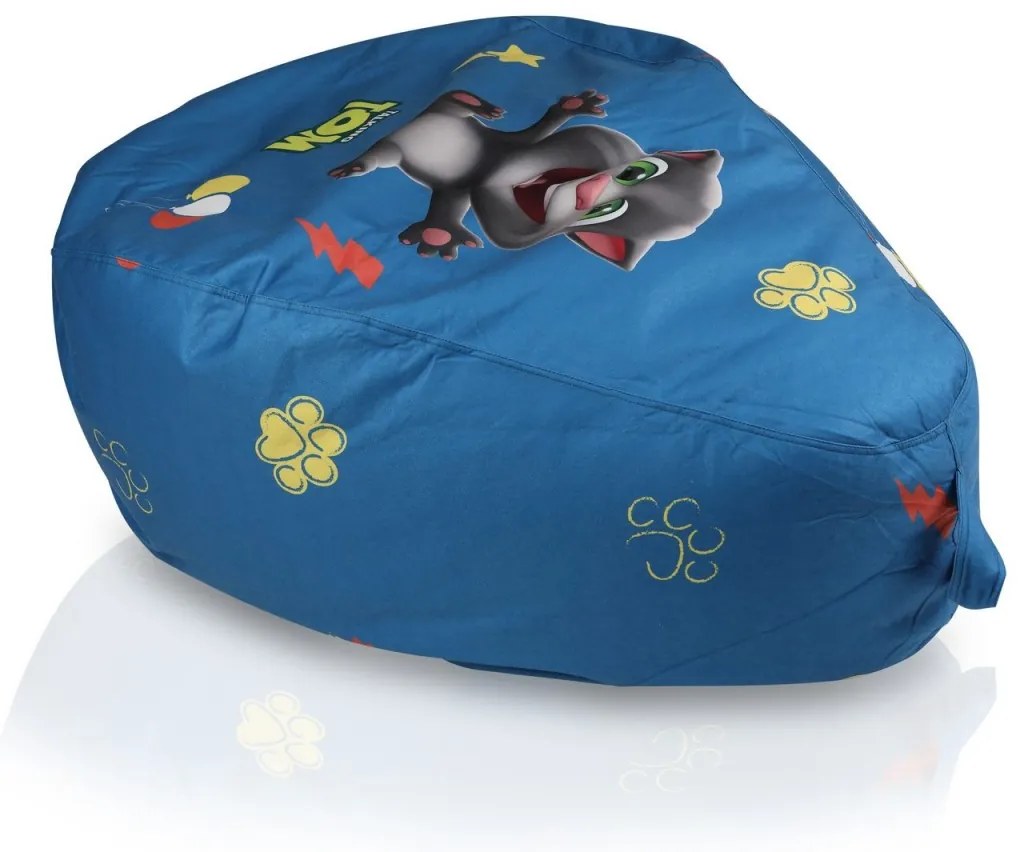 Sedací vak Talking Tom & Friends – detský kresielkový vak s opierkou nôh Farba: SZ - sivý