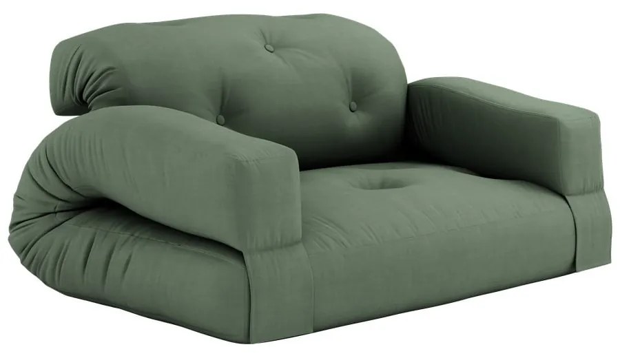 Rozkladacia pohovka so zeleným poťahom Karup Design Hippo Olive Green