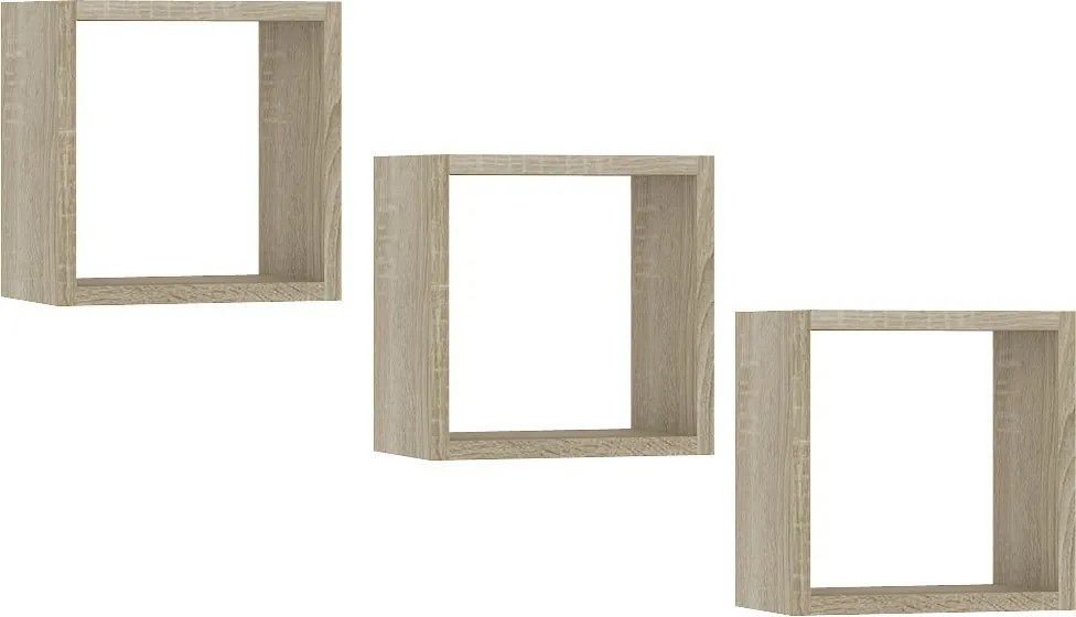 Súprava políc Kika 25x25 cm dub sonoma