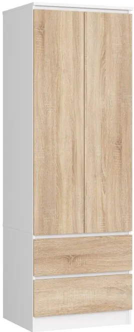 Skriňa STAR S 60 cm 2D 2SZ biela / sonoma