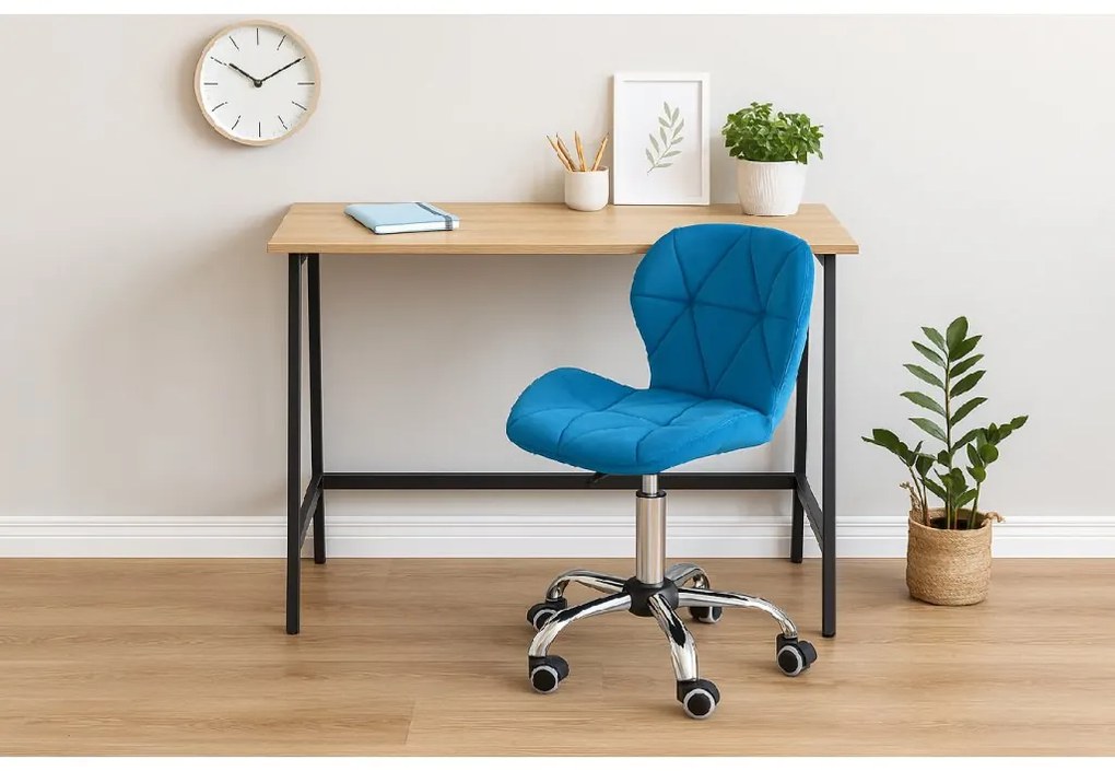 Set do pracovne stôl TAYLOR SONOMA 100x50 cm + kreslo AVOLA VELVET kráľovsky modré