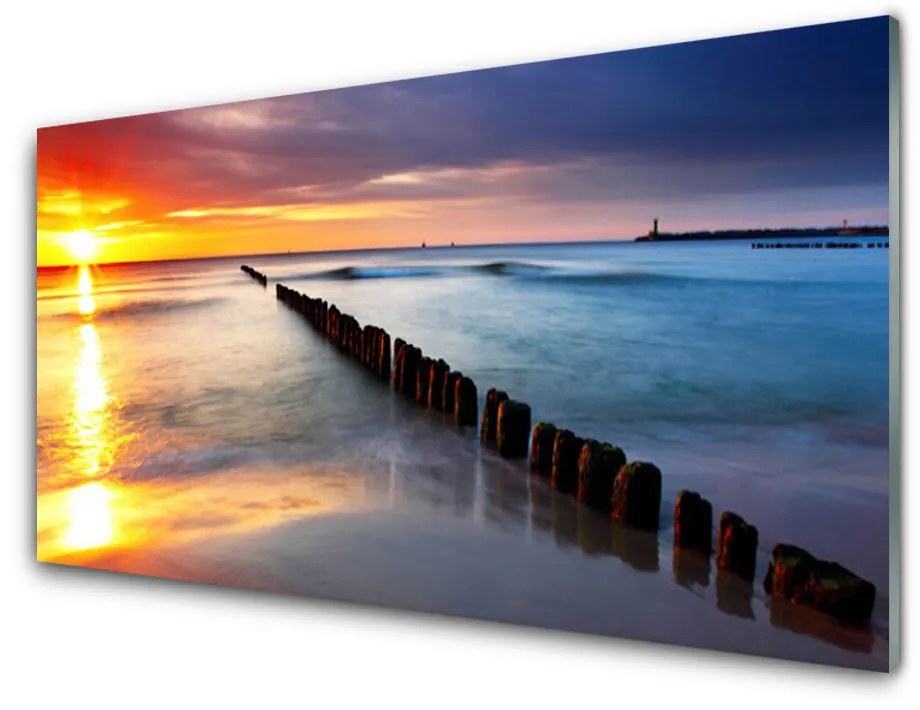 Skleneny obraz More slnko krajina 140x70cm