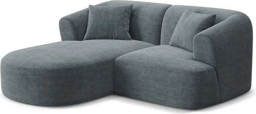 Tmavosivá menčestrová rohová pohovka (ľavý roh/s leňoškou) Campi – Cosmopolitan Design