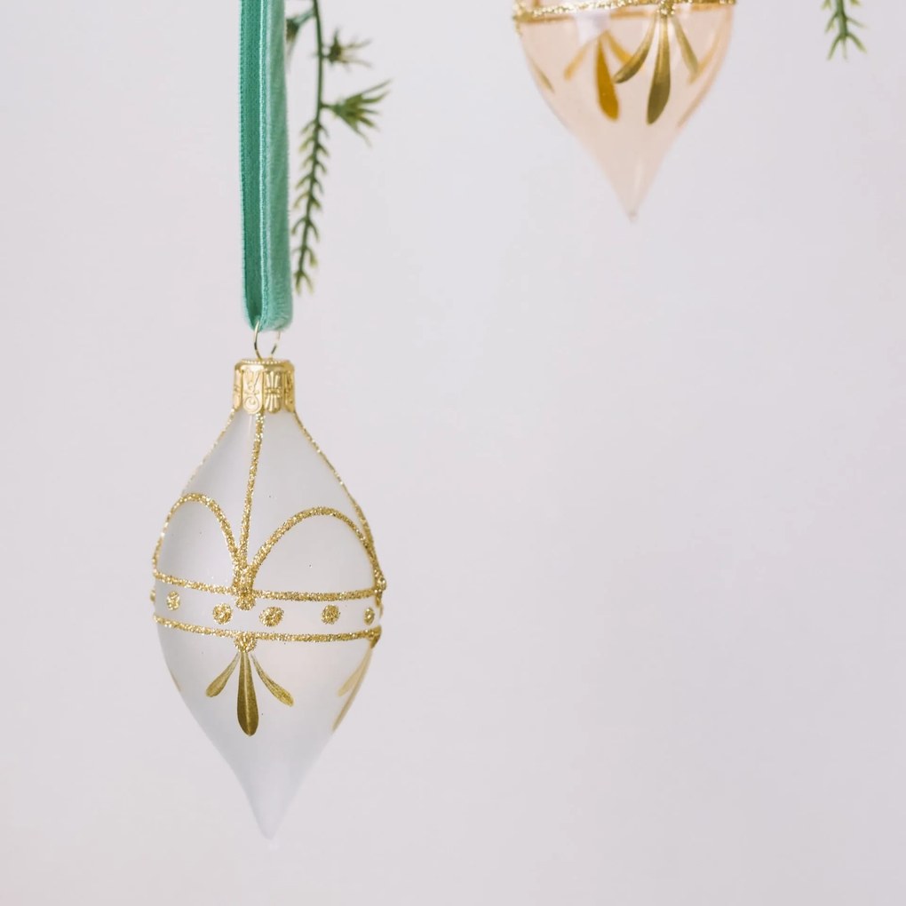 Bella Rose Sklenená vianočná ozdoba Oliva Mat