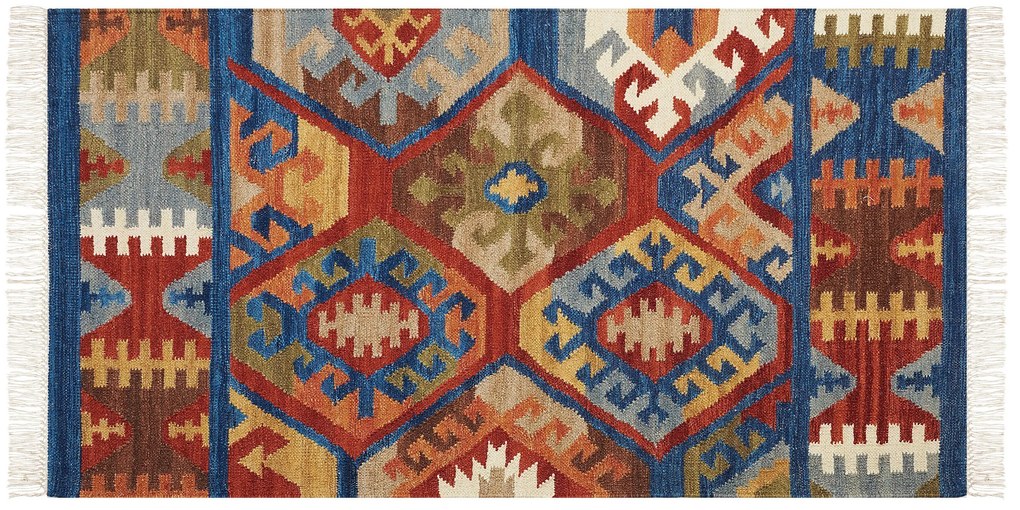 Vlnený kelímový koberec 80 x 150 cm viacfarebný JRVESH Beliani