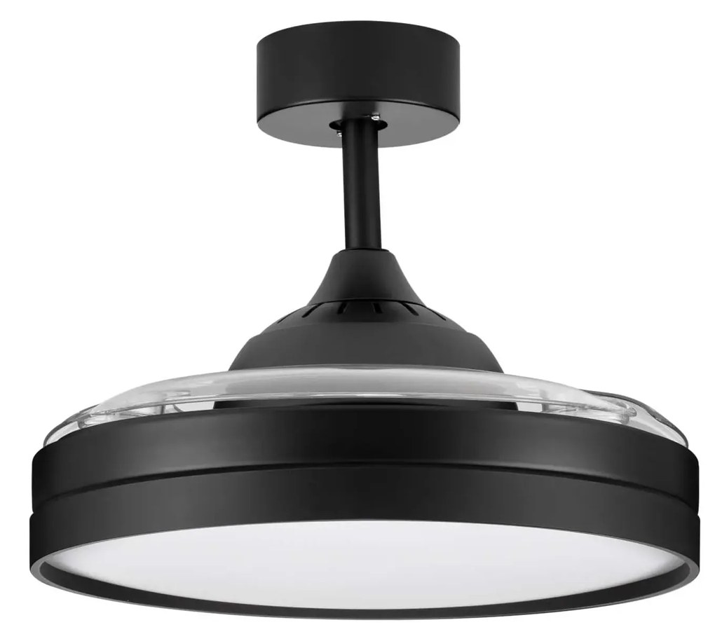 LED čierne moderné stropné svietidlo Nevma s diaľkovým ovládaním