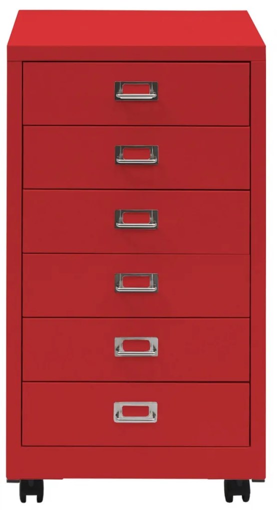 Zásuvková skrinka HWC-L49, kov 75x40x41cm 6 zásuviek - červená