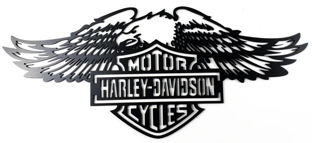 Veselá Stena Drevená nástenná dekorácia Harley Davidson orol čierny
