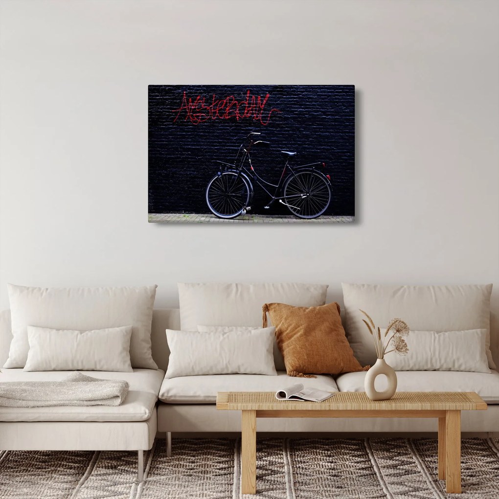 Obraz bicykla v Amsterdame (90x60 cm)