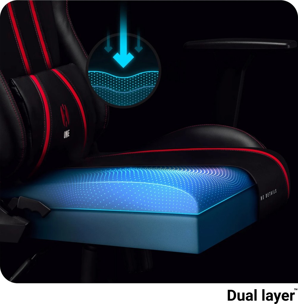 Herné kreslo z eko-kože Small Size, čierny-červený: Diablo X-One 2.0