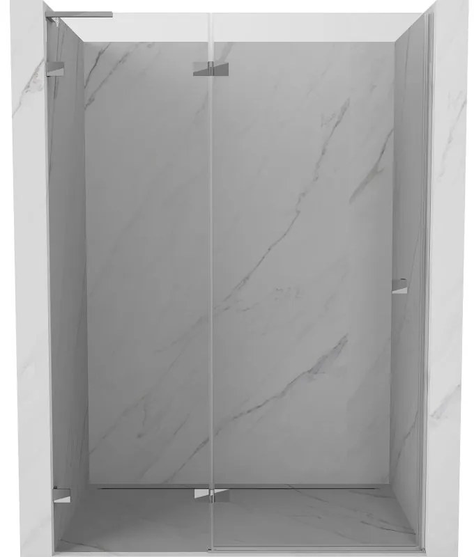 Mexen, Mexen Lunar L ľavé otočné sprchové dvere 140 cm, transparentné, chróm - 834L-140-000-01-00-L