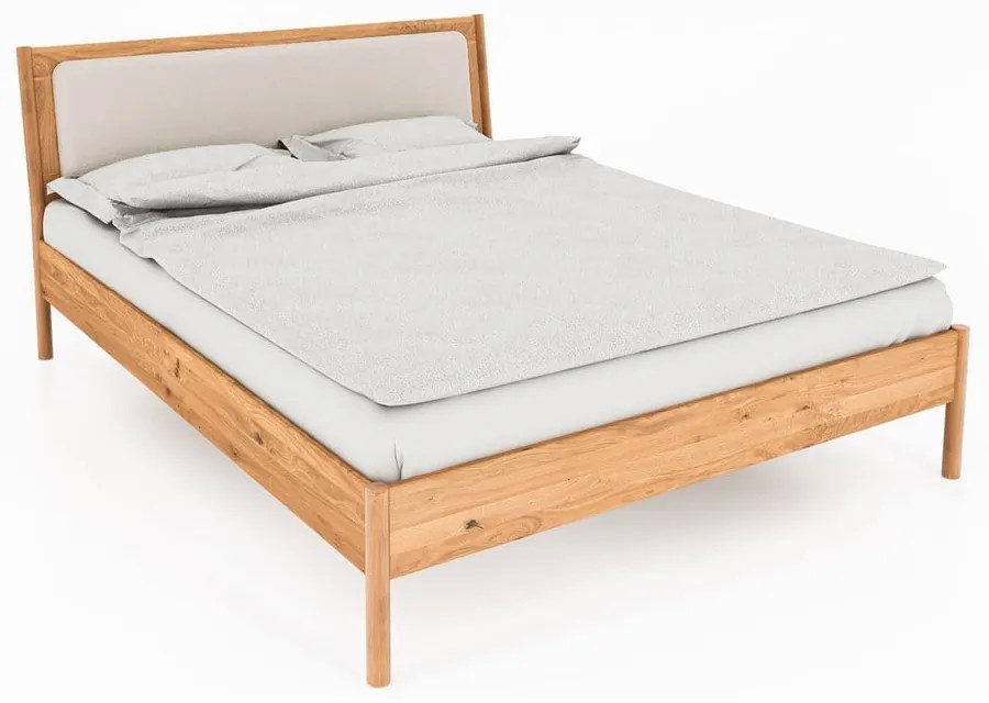 Dvojlôžková posteľ z dubového dreva s čalúneným čelom 180x200 cm Pola - The Beds