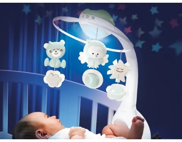 Infantino - Kolotoč nad postieľkou s melódiou a projektorom 3v1 3xAAA zelená