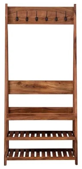 Vešiak Rami s 6 háčikmi 80x175x40 indický masív palisander Svetlomedová