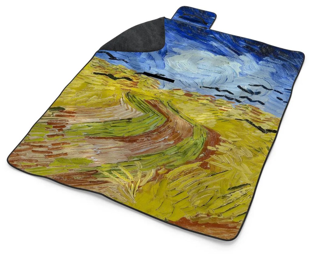 Sablio Plážová deka Pšeničné pole s vranami - Vincent van Gogh: 200x140 cm