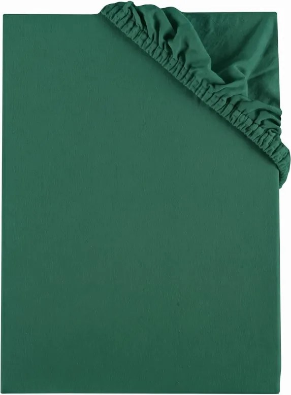Plachta posteľná tmavozelená jersey EMI, Plachta Full 140x190
