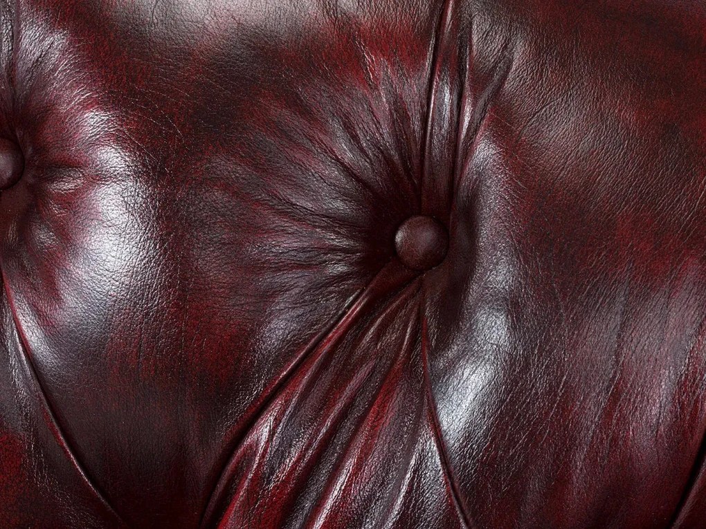 furniture-nabytek.cz - Pohovka Chesterfield Hereford 2-místná z pravé kůže, červená