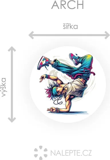 Breakdancer textilní prelepiteľná nálepka na stenu list 45 x 45 cm