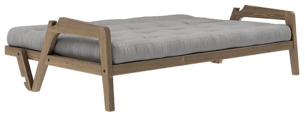 Variabilná pohovka Grab Grey/Carob Brown 204 × 90 × 93 cm / 204 × 130 × 43 cm