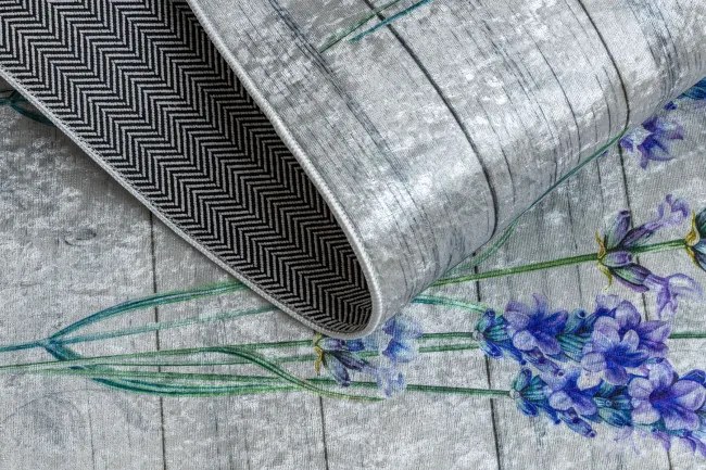 Protišmykový koberec / behúň ANDRE 2716 sivý / fialový