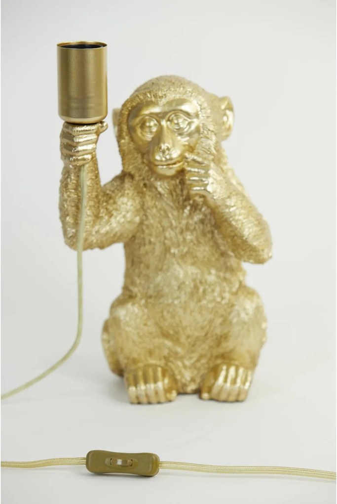 Zlatá stolná lampa s opičkou Monkey - 20*19*34 cm/40W