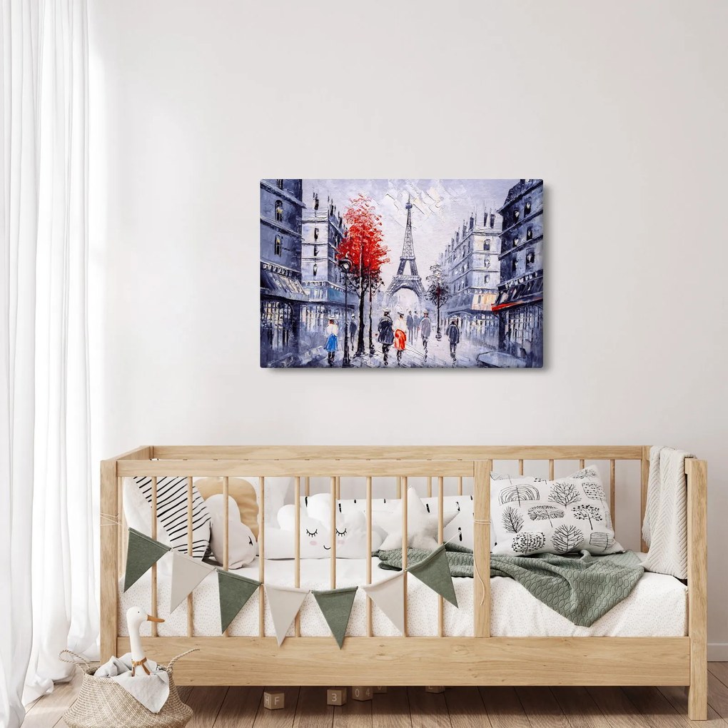 Obraz uličky v Paríži, olejomaľba (90x60 cm)