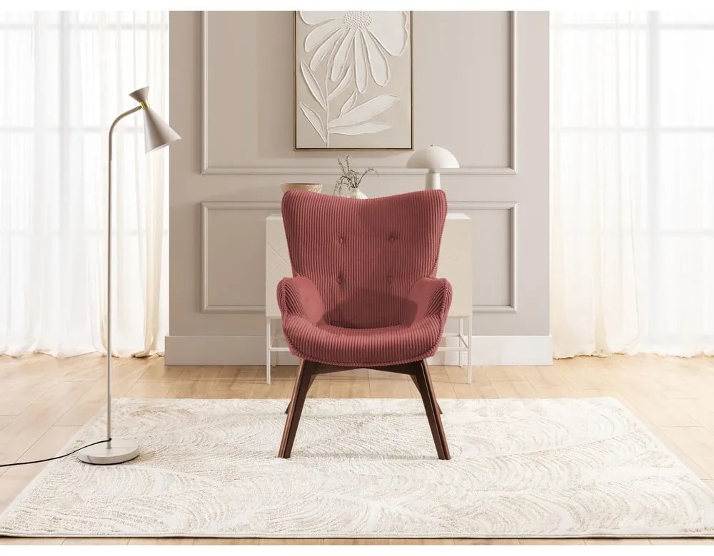 Červené menčestrové kreslo Niko – Ropez