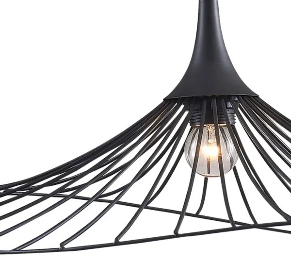 Luster na lanku ARIELLE 1xE27/20W/230V pr. 50 cm čierna