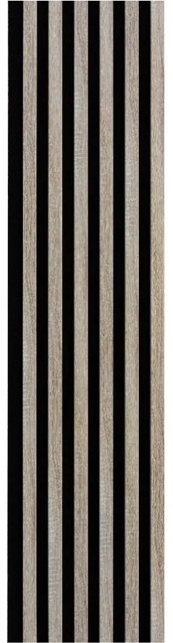 Akustické dekoračné panely, dub sonoma 3D lamely na filcovom podklade, rozmer 270 x 30 cm, IMPOL TRADE